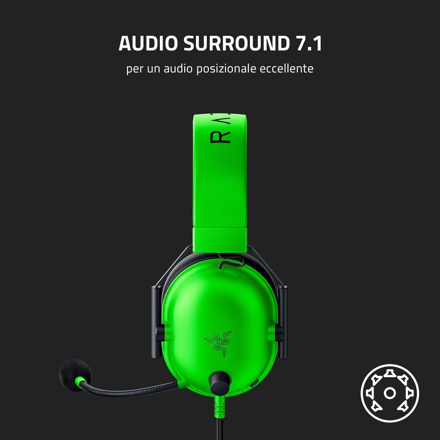 Razer BlackShark V2 X - Cuffie da Gioco Esports Cablate Multipiattaforma Verde