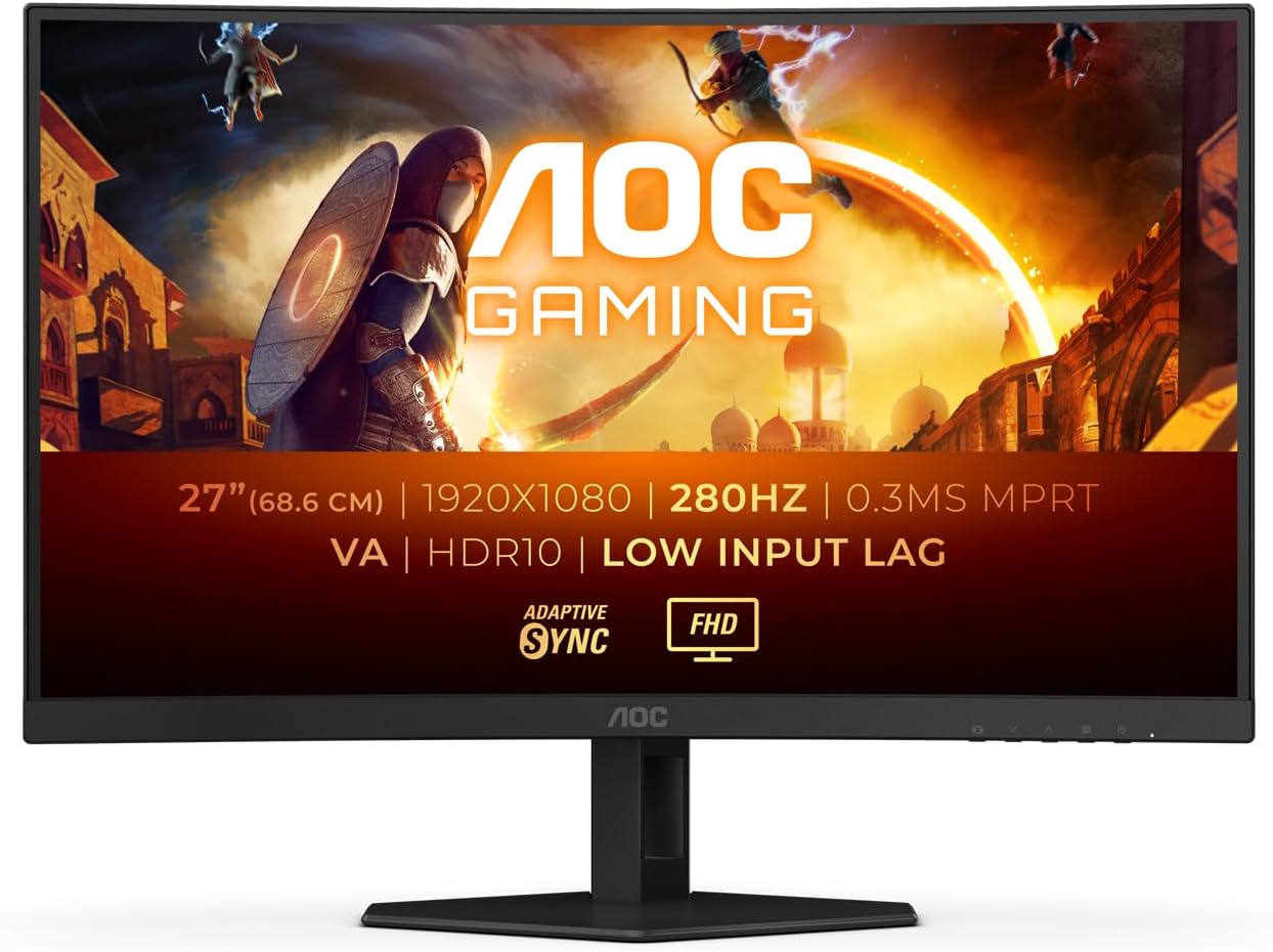 Monitor AOC Gaming C27G4ZXED 27 Pollici FHD Curved 280 Hz, 1ms, HDR10, FreeSync Premium