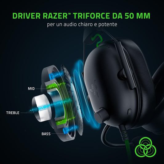 Razer BlackShark V2 X - Cuffie da Gioco Esports Cablate Multipiattaforma