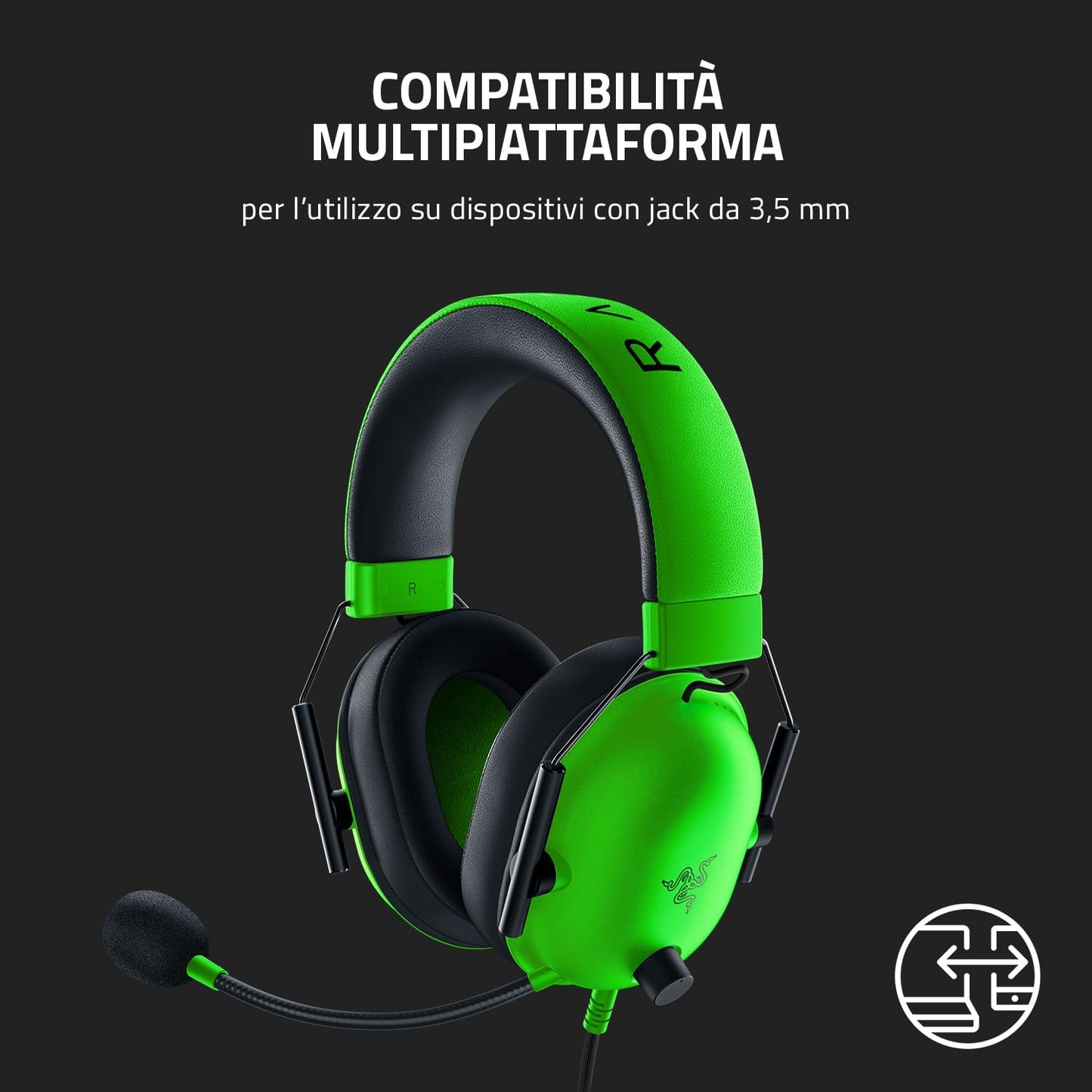Razer BlackShark V2 X - Cuffie da Gioco Esports Cablate Multipiattaforma Verde