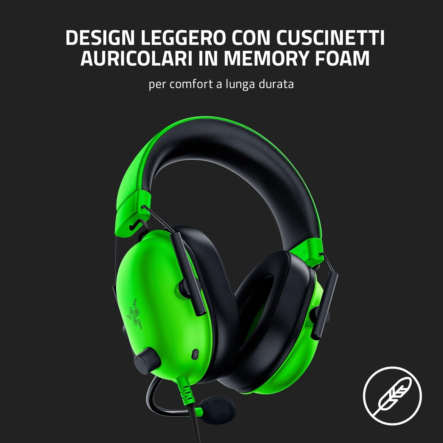 Razer BlackShark V2 X - Cuffie da Gioco Esports Cablate Multipiattaforma Verde