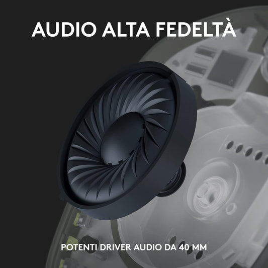 Logitech G G435 LIGHTSPEED Cuffie Gaming Wireless Bluetooth Bianco