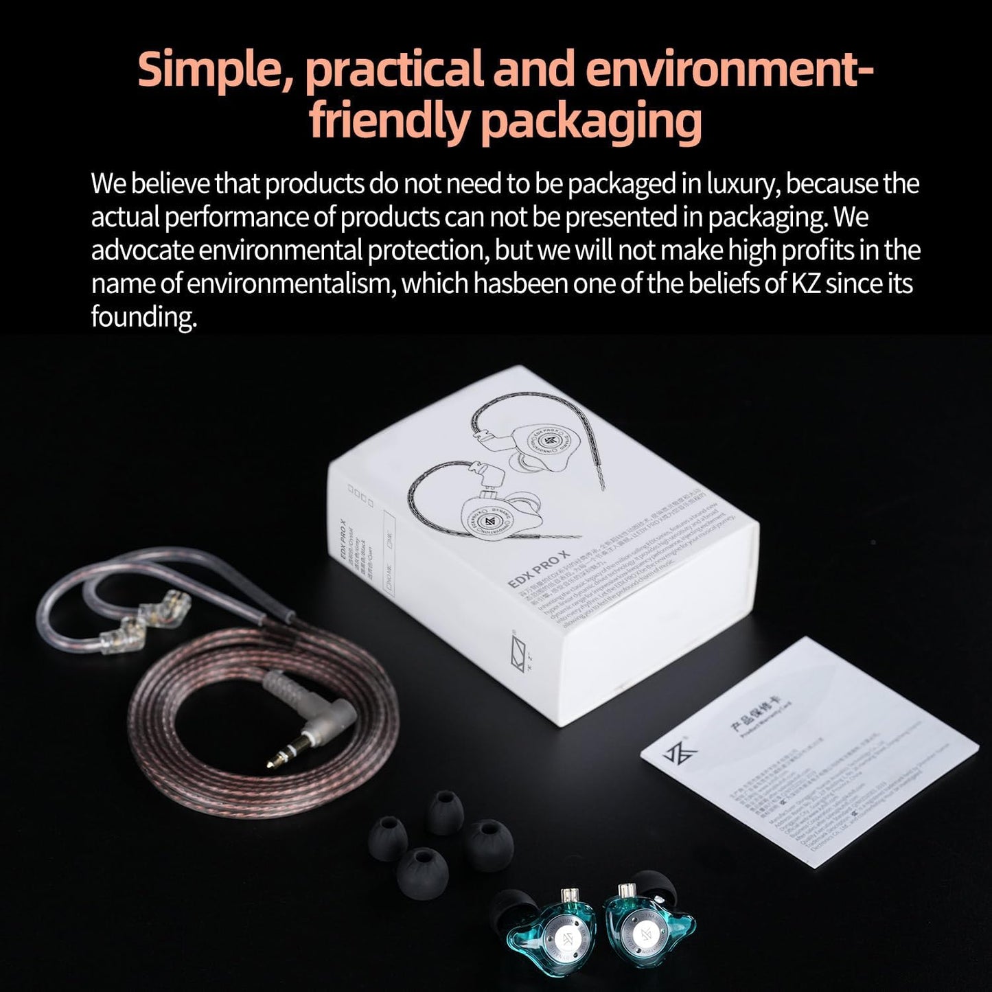 KZ EDX Pro X - Cuffie intrauricolari HiFi IEM, bassi profondi, con cavo staccabile, per audiofili DJ cantanti