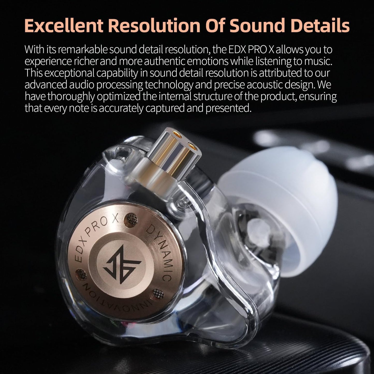 KZ EDX Pro X - Cuffie intrauricolari HiFi IEM, bassi profondi, con cavo staccabile, per audiofili DJ cantanti