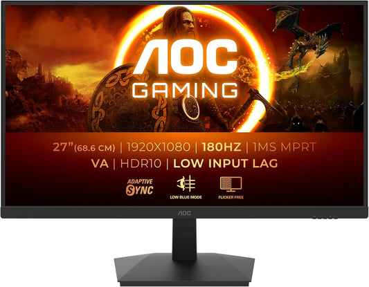 Monitor AOC Gaming 27G15N Full HD da 27 pollici, 180 Hz, VA veloce, 1 ms, HDR10