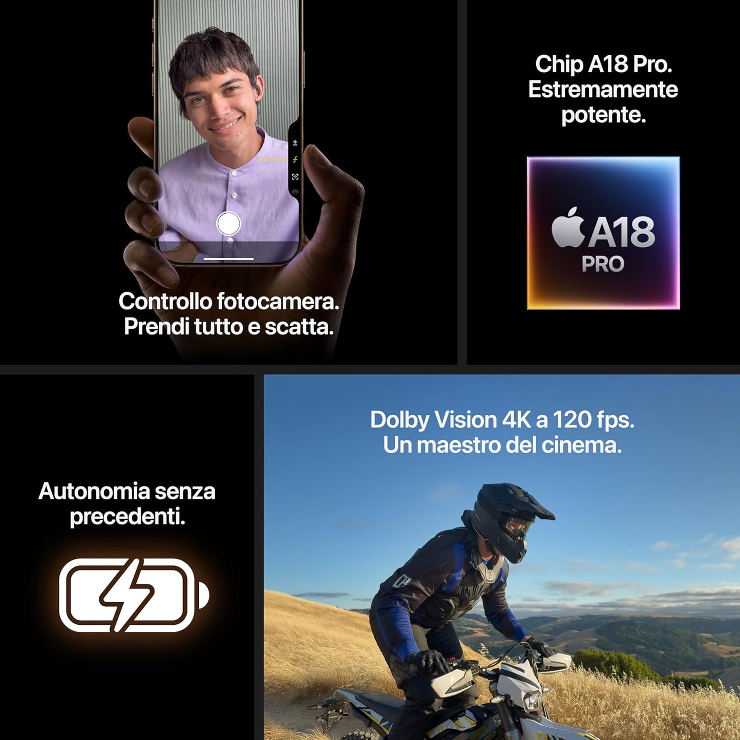Apple iPhone 16 Pro Max 256 GB: Telefono 5G con Controllo fotocamera, Dolby Vision 4K a 120 fps