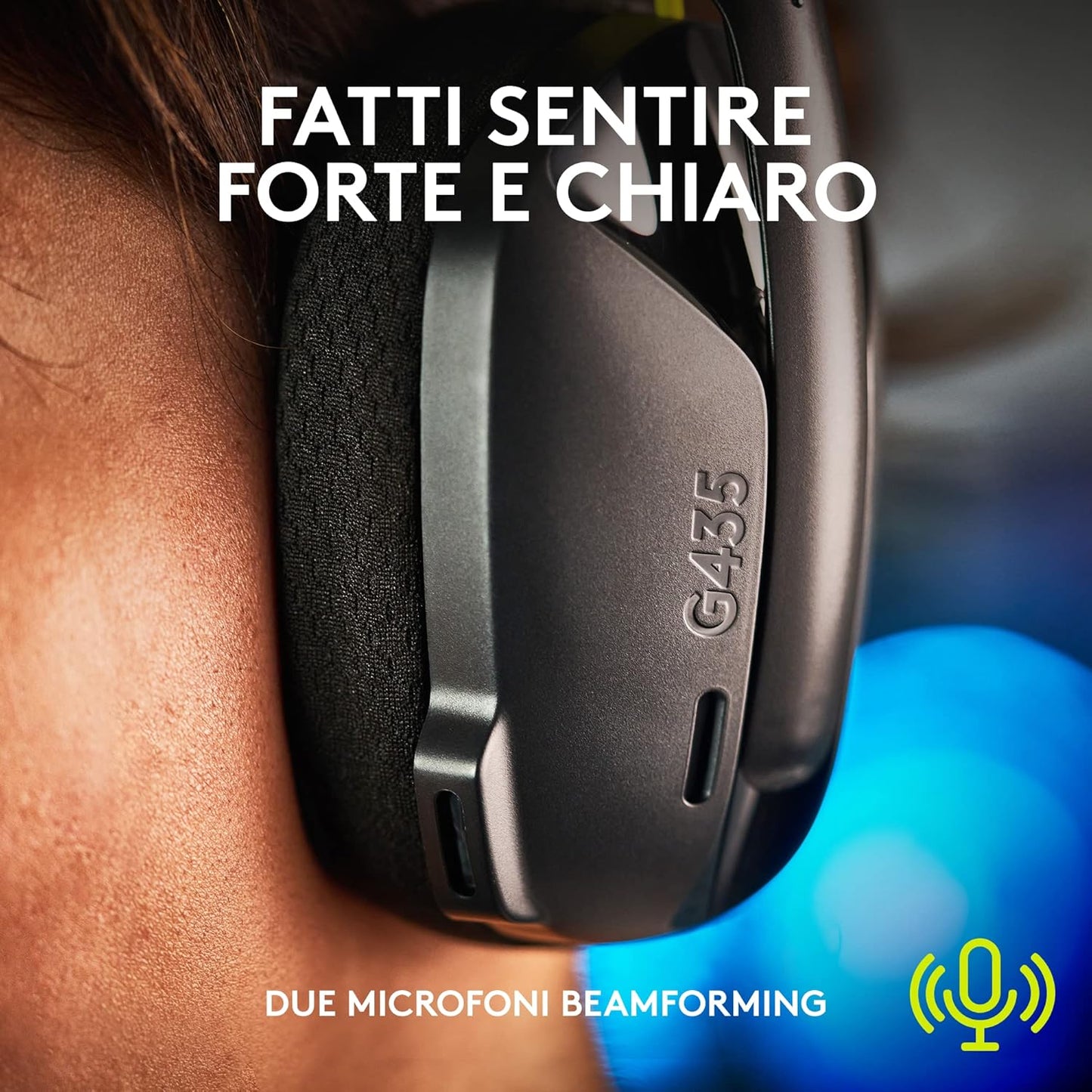 Logitech G G435 LIGHTSPEED Cuffie Gaming Wireless Bluetooth Nero