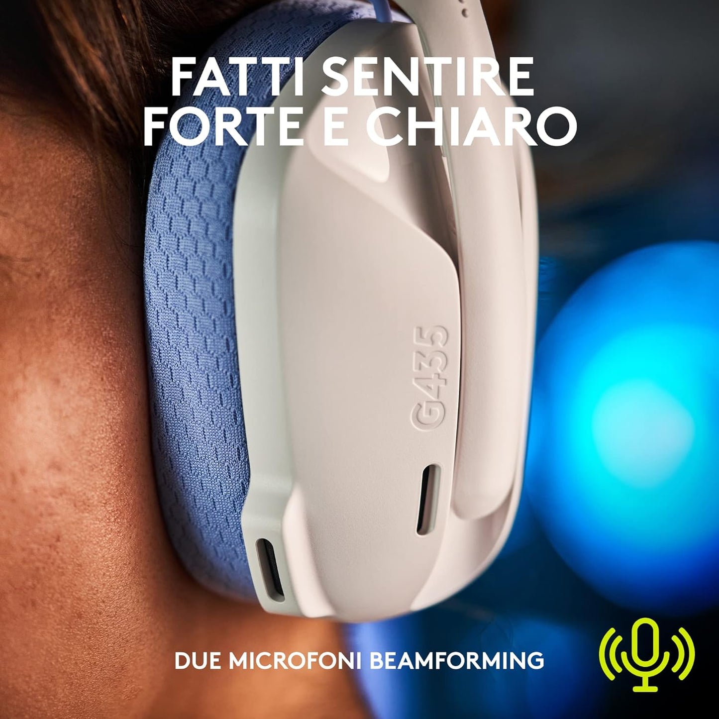 Logitech G G435 LIGHTSPEED Cuffie Gaming Wireless Bluetooth Bianco