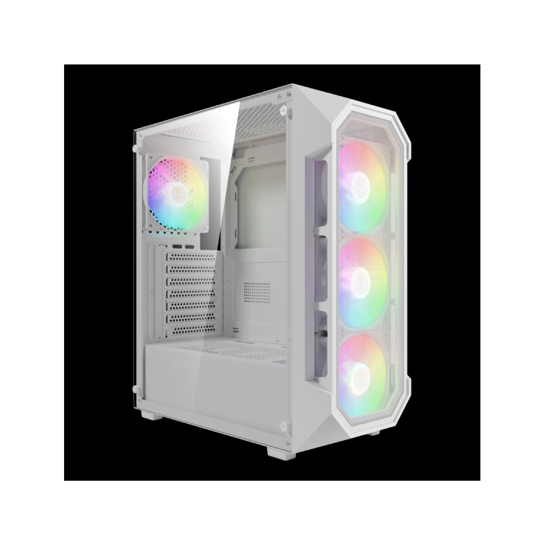 GAMDIAS CASE MID TOWER AURA GC1 ELITE WHITE 4*120mm ARGB FAN TG MESH