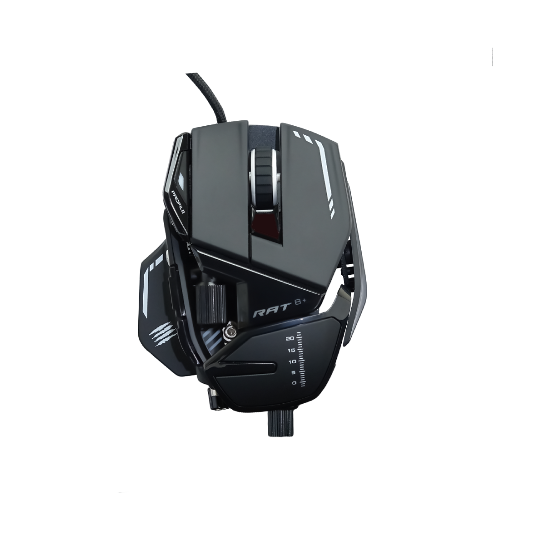 MAD CATZ GAMING MOUSE R.A.T. 8+ BLACK OTTICO ALLUMINIO +16K DPI 11xPUL PRG