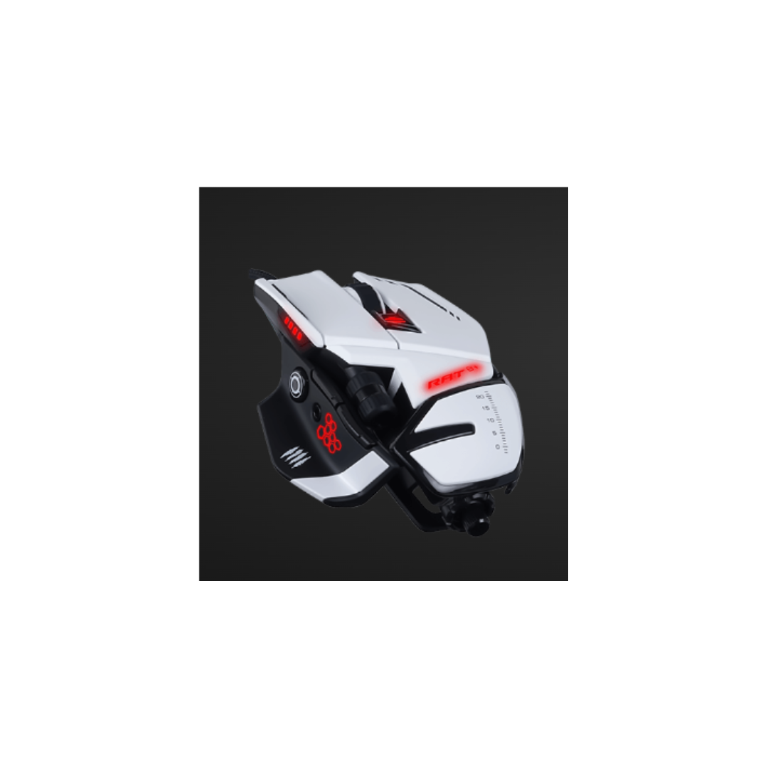 MAD CATZ GAMING MOUSE R.A.T. 6+ WHITE OTTICO ALLUMINIO 12K DPI 11xPULSANTI
