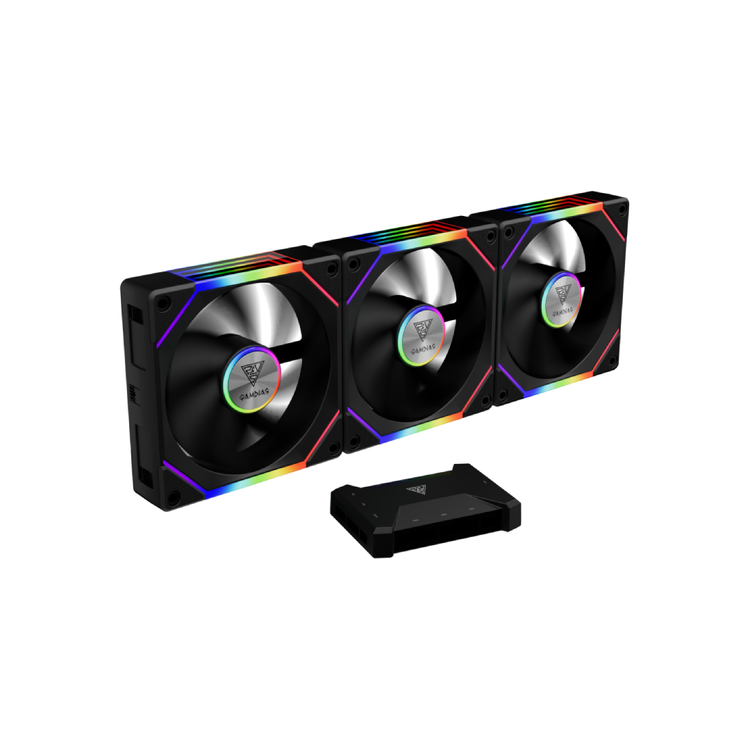 GAMDIAS VENTOLA CASE KIT AEOLUS P2-1203U 3x120 REVERS ARGB FAN + CTRL AEOLU