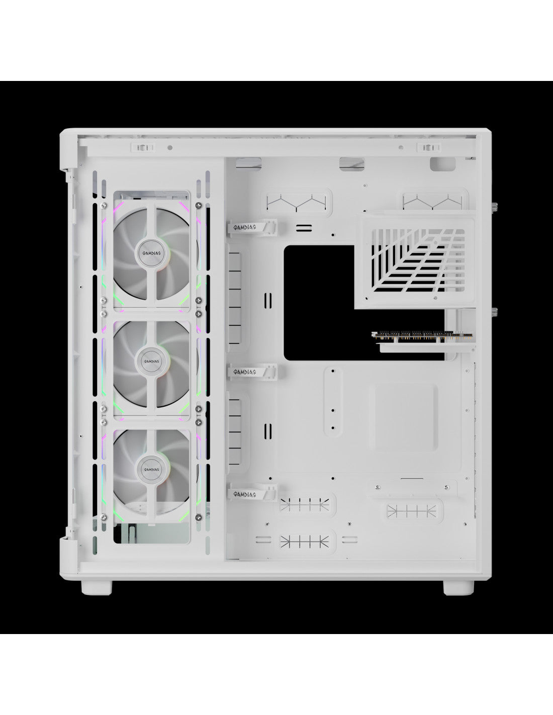 GAMDIAS CASE FULL TOWER NESO P1 PRO WW 2*TG 3xAEOLUS P2 DISPLAY (ORIZ&VERT)