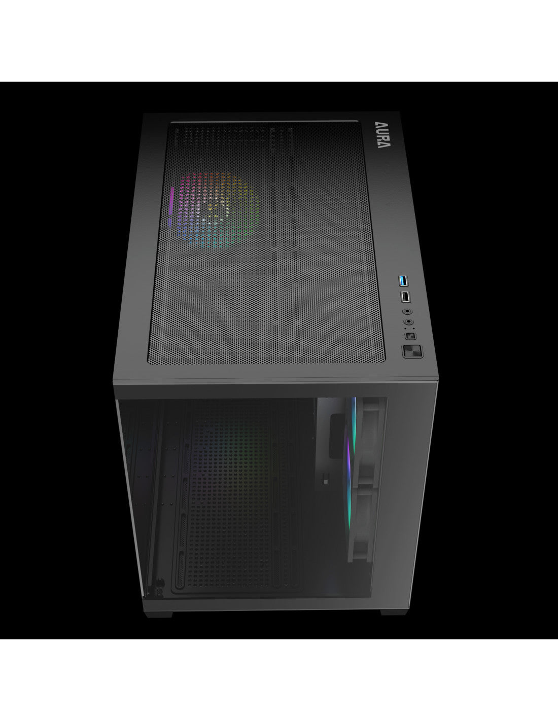 GAMDIAS CASE MICRO TOWER AURA GC10M ARGB 2*TG 3x120mm ARGB FILTRO MAGNETICO
