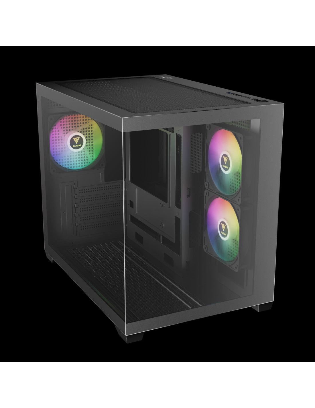 GAMDIAS CASE MICRO TOWER AURA GC10M ARGB 2*TG 3x120mm ARGB FILTRO MAGNETICO