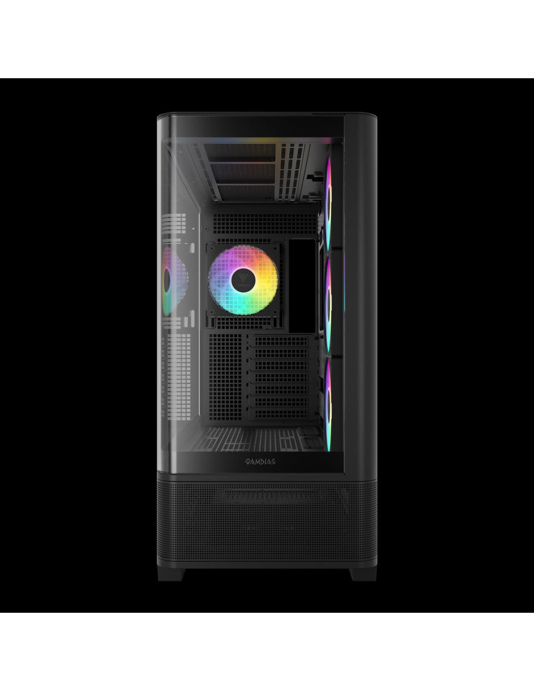 GAMDIAS CASE MID TOWER ATLAS P2 CG 2xTG 4x120mm ARGB+HUB DISPLAY