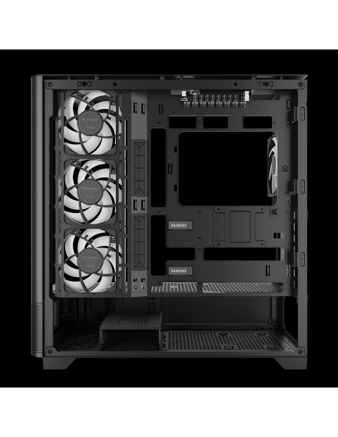 GAMDIAS CASE MID TOWER ATLAS P2 CG 2xTG 4x120mm ARGB+HUB DISPLAY
