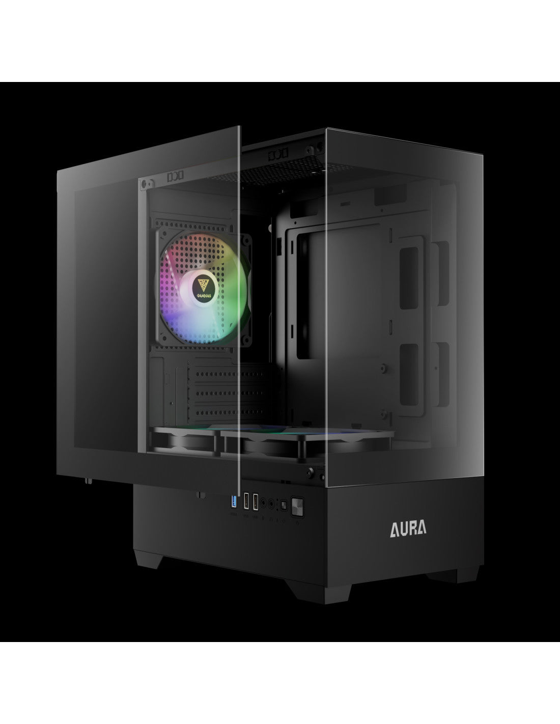 GAMDIAS CASE MID TOWER AURA GC9M ARGB 2xTG 3x120mm ARGB FILTRO MAGNETICO