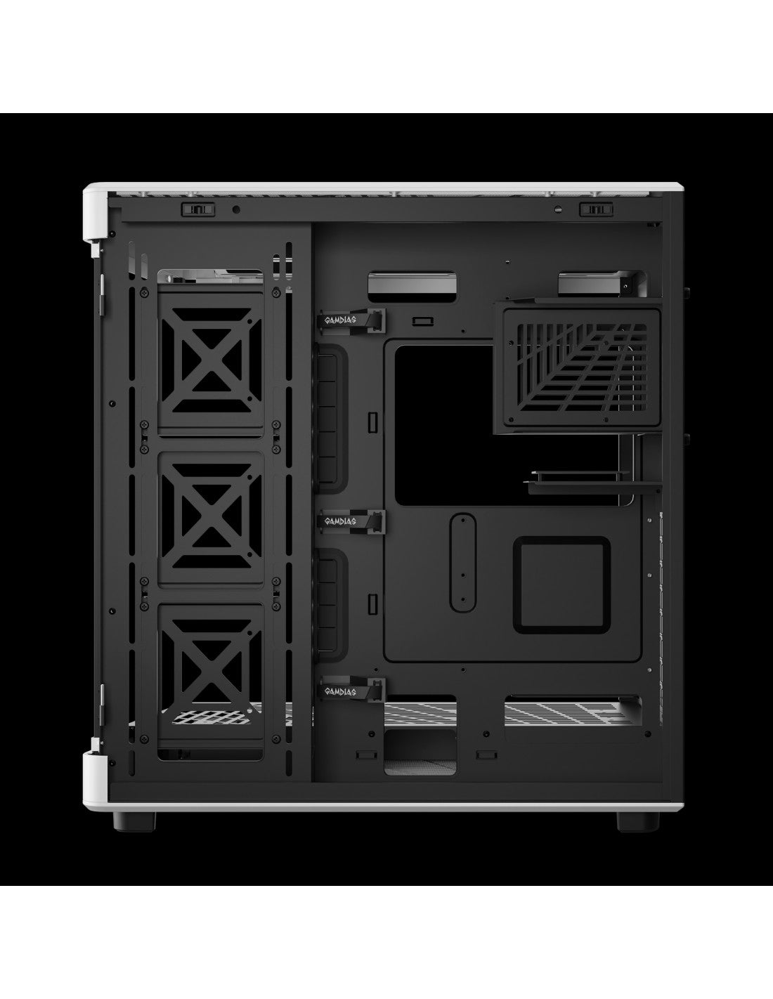 GAMDIAS CASE TOWER NESO P1 BW BIANCO/NERO 2*TG 5V ARGB MB (x RTX4090..)