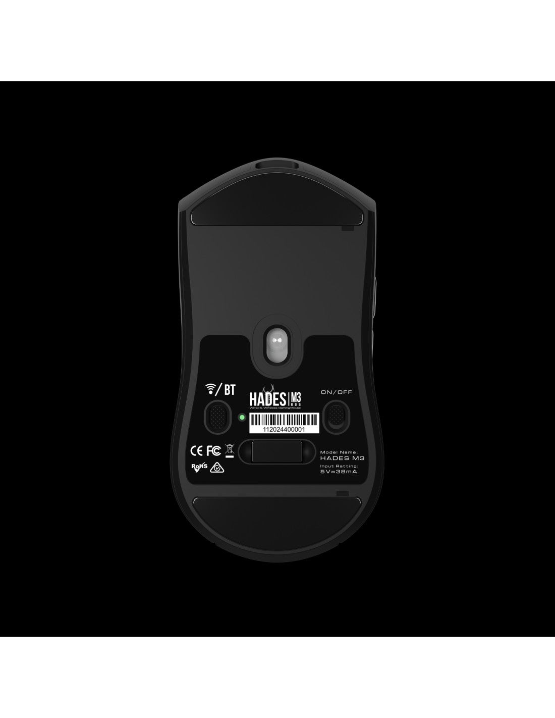 GAMDIAS MOUSE GAMING HADES M3 LUCI RGB WIRED+2.4G+BT 10,000 DPI