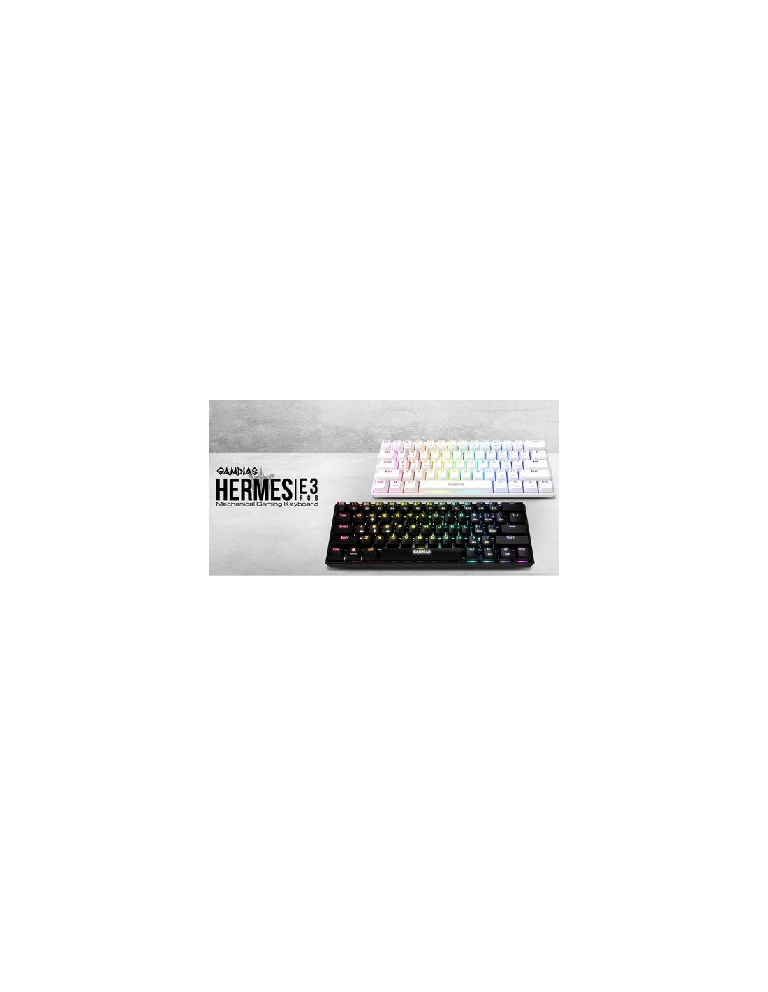 GAMDIAS TASTIERA HERMES E3 US WHITE MECCANICA RGB + 19 EFFETTI LUCI