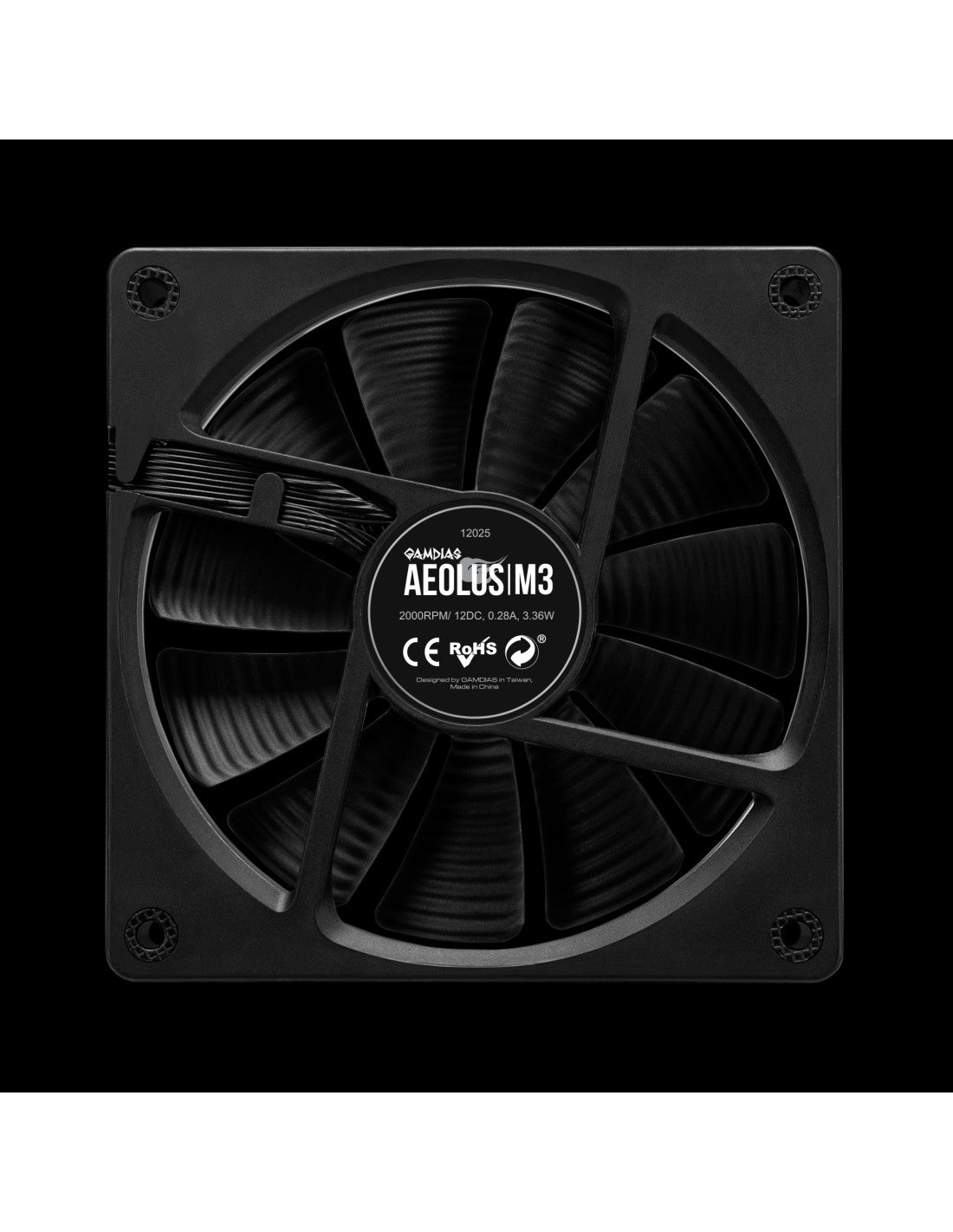 GAMDIAS VENTOLA CASE KIT AEOLUS M3-1204R 4x ARGB PWM FAN 120mm CENTRALINA+T
