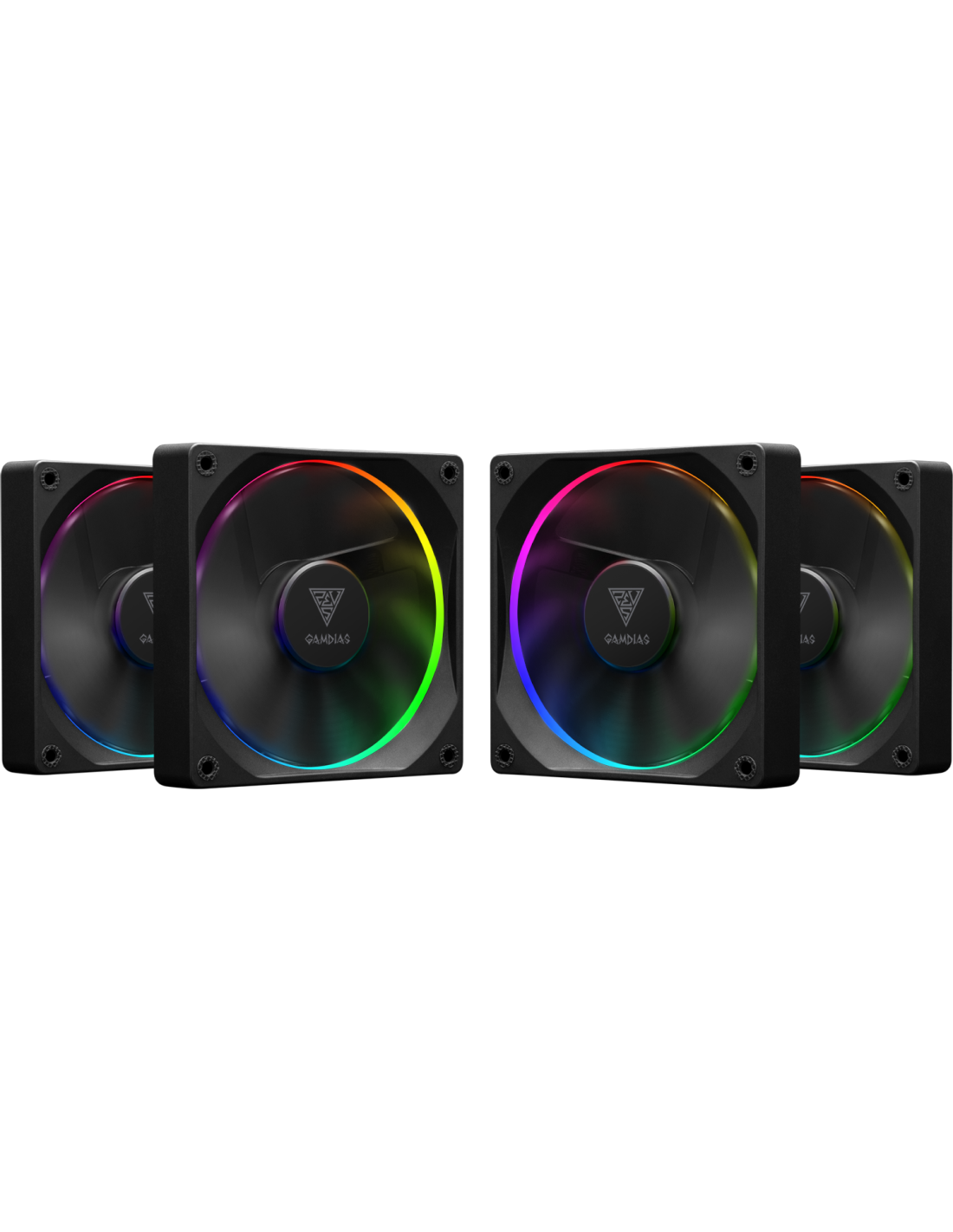 GAMDIAS VENTOLA CASE KIT AEOLUS M3-1204R 4x ARGB PWM FAN 120mm CENTRALINA+T