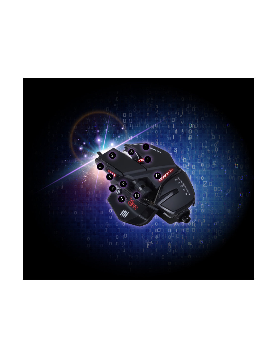 MAD CATZ GAMING MOUSE R.A.T. 6+ BLACK 11 PULSANTI 12000DPI ALLUMINIO