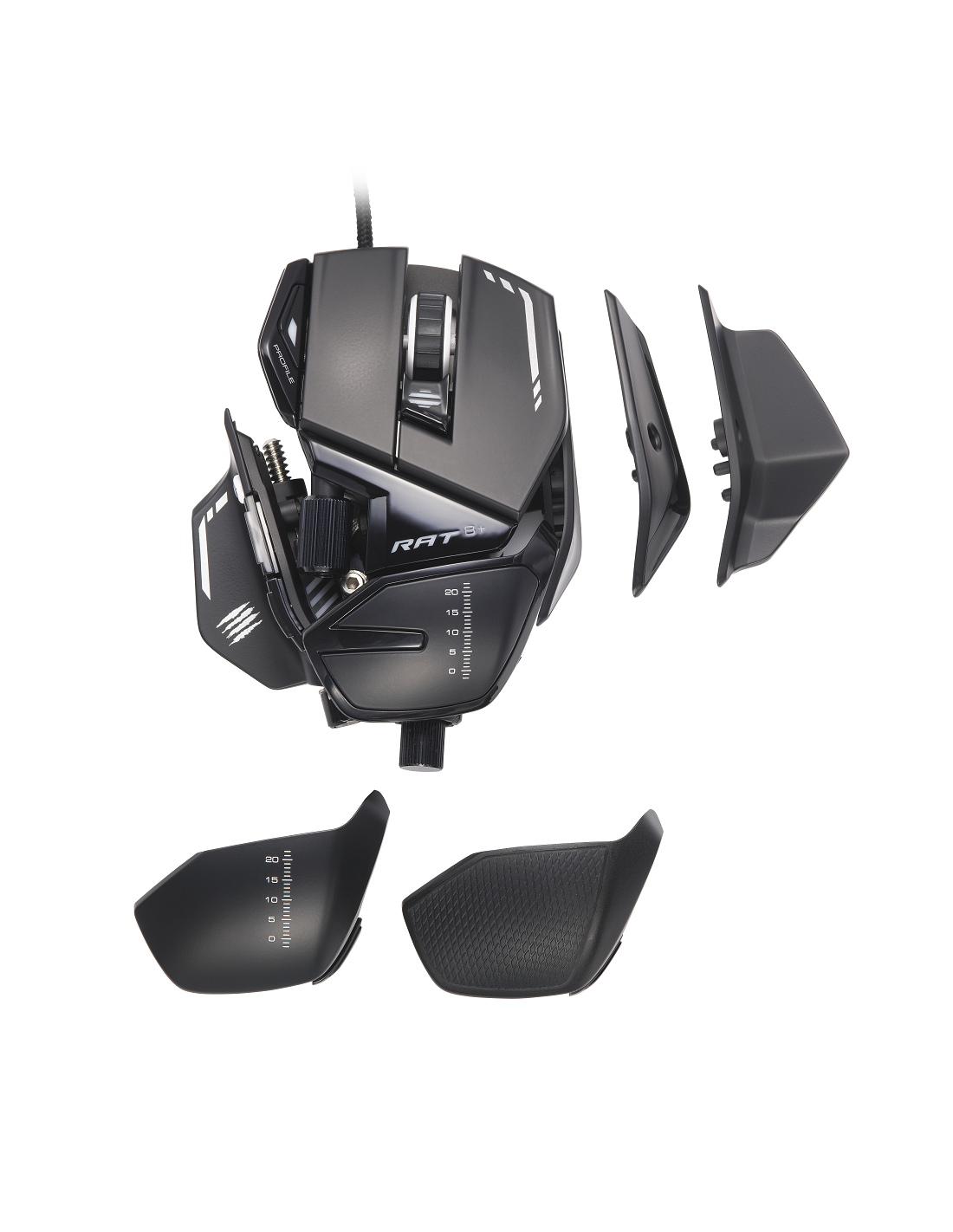 MAD CATZ GAMING MOUSE R.A.T. 8+ BLACK OTTICO ALLUMINIO +16K DPI 11xPUL PRG