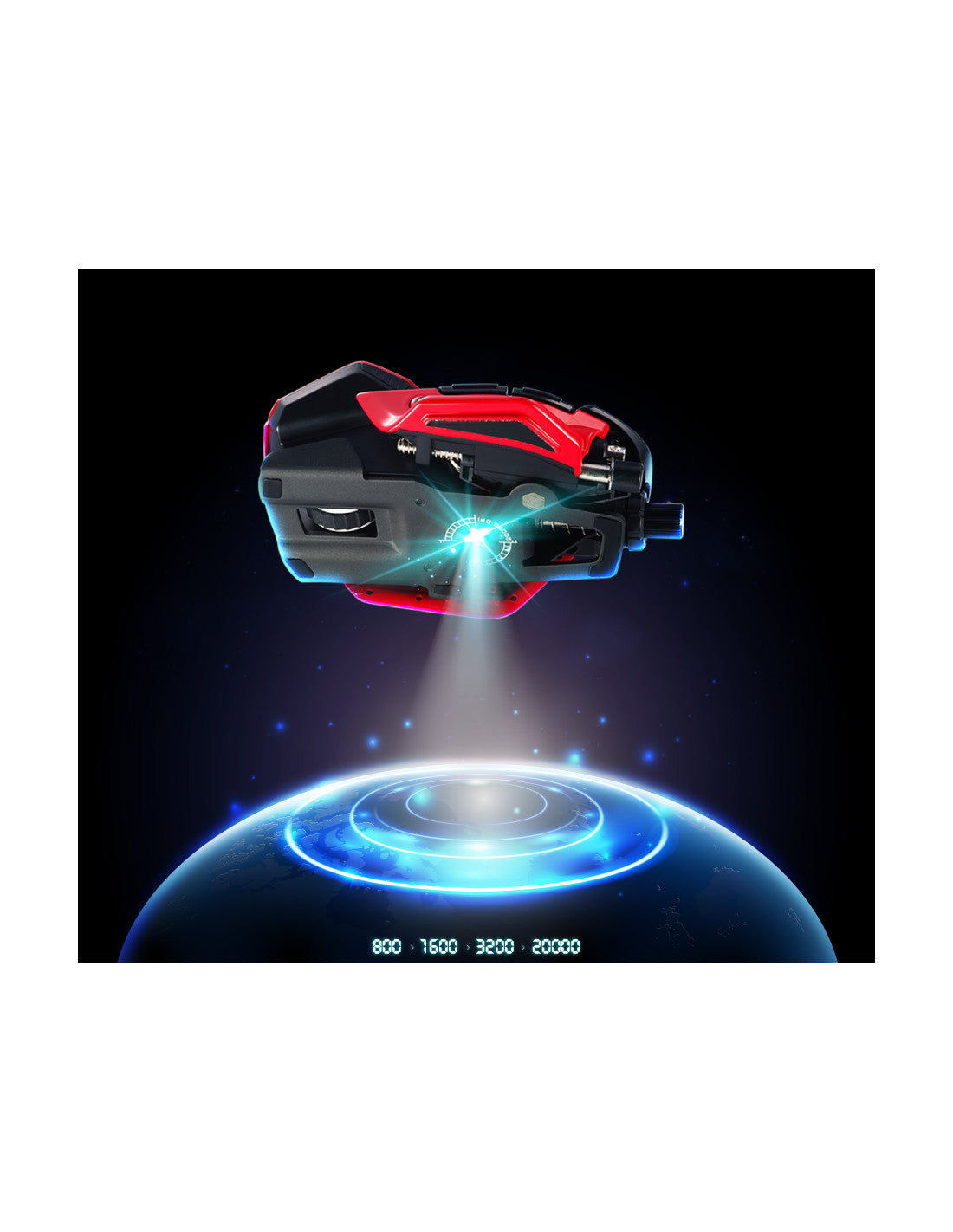 MAD CATZ GAMING MOUSE R.A.T. 8+ RED OTTICO ALLUMINIO +16K DPI 11xPUL PRG