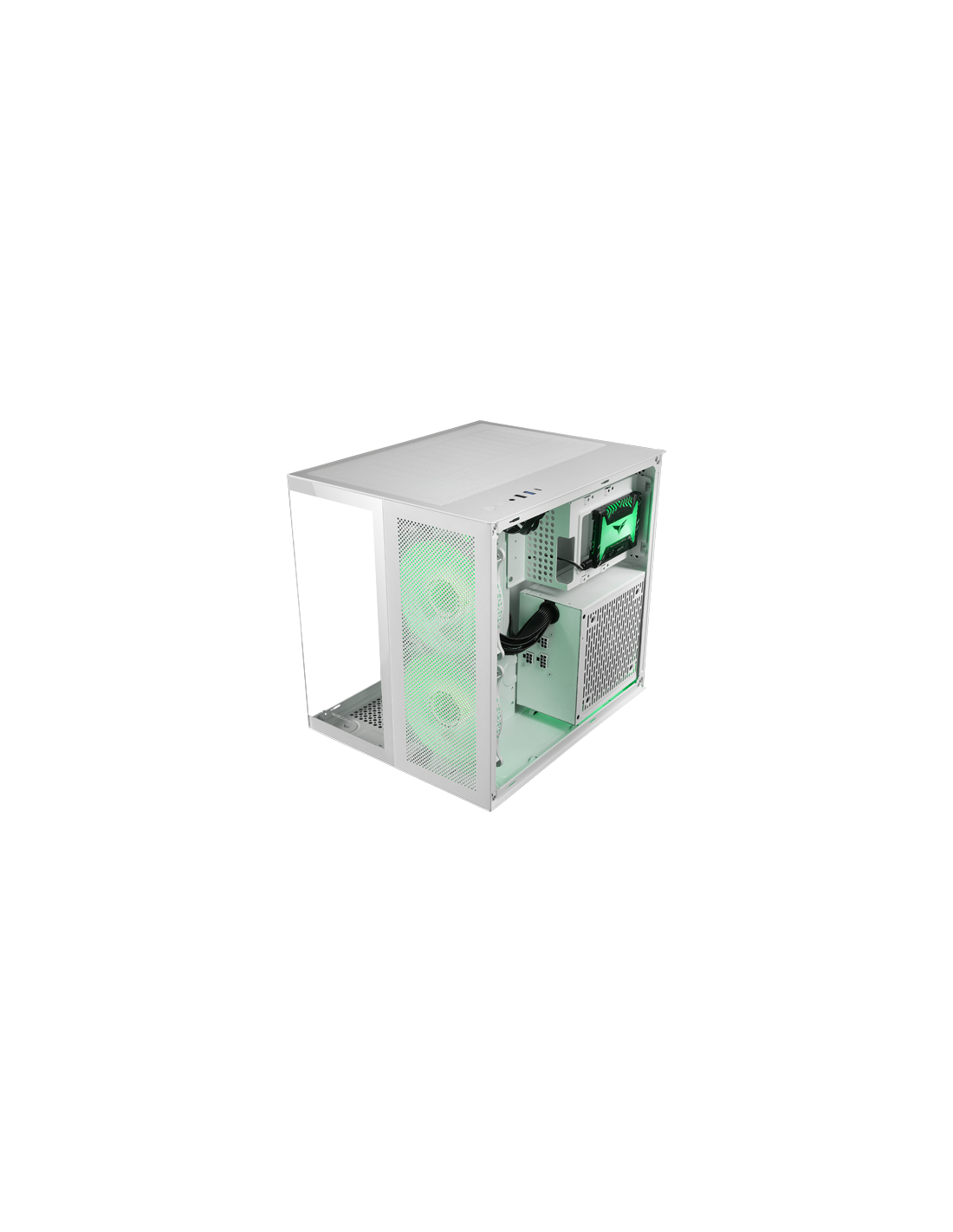 MARSGAMING CASE MC-NOVAM IN ALLUMINIO DUAL-CHAMBER TG 90º WHITE