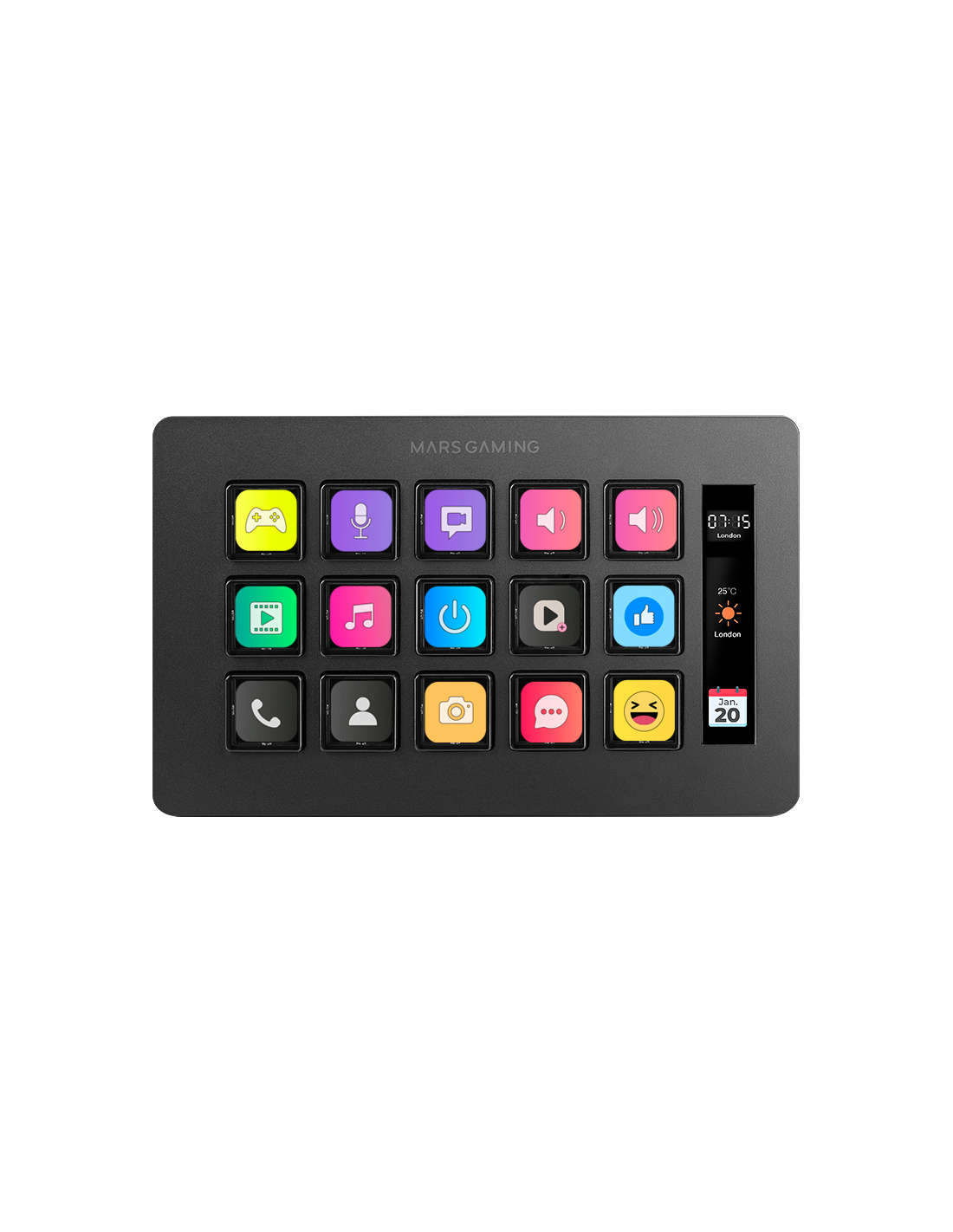 MARSGAMING SLIM STREAM DECK MSD-ONE BLACK CUSTOM KEYS+SOFTWARE