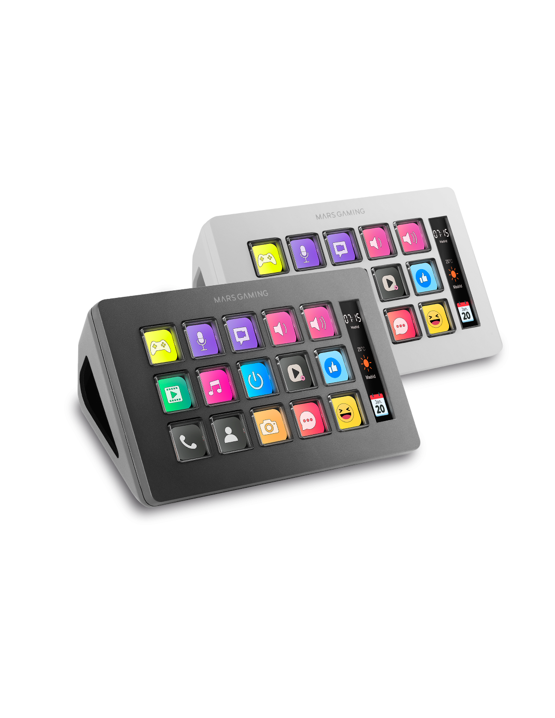 MARSGAMING SLIM STREAM DECK MSD-ONE WHITE CUSTOM KEYS+SOFTWARE