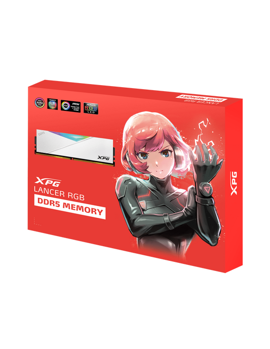 MEM DDR5 ADATA XPG LANCER RGB 32GB (2x16GB) 6000MHz WHITE AX5U6000C3016G-DC