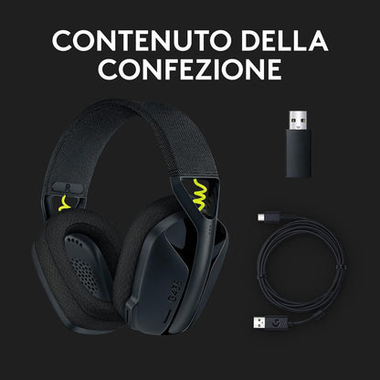 Logitech G G435 LIGHTSPEED Cuffie Gaming Wireless Bluetooth Nero