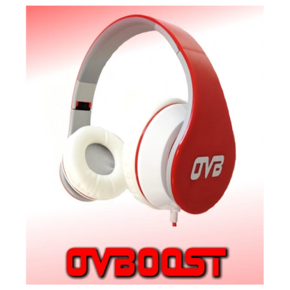 Cuffie con microfono OVBOOST Iphone Smartphone Tablet Rosse HPOV01 tasto risposta