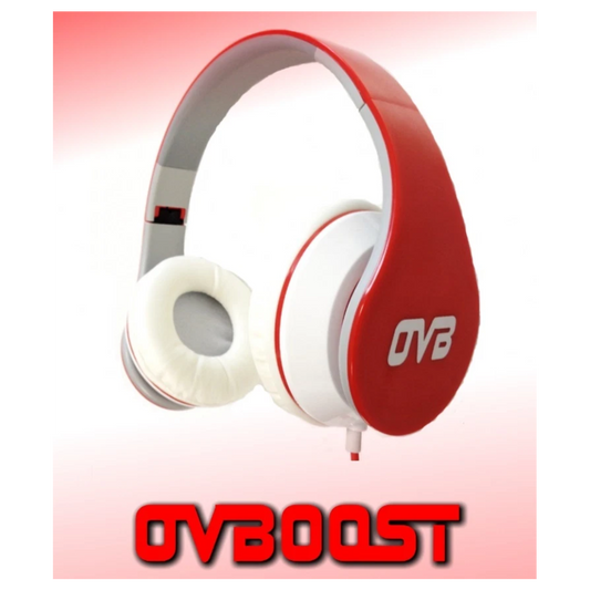 Cuffie con microfono OVBOOST Iphone Smartphone Tablet Rosse HPOV01 tasto risposta