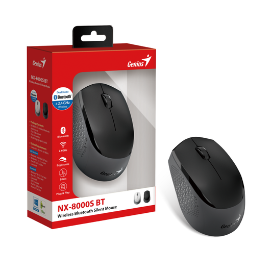 GENIUS MOUSE WIR. NX-8000S BT DUO WIRELESS (BT 5.3+2.4Ghz) BLACK/GRAY