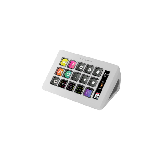 MARSGAMING SLIM STREAM DECK MSD-ONE WHITE CUSTOM KEYS+SOFTWARE