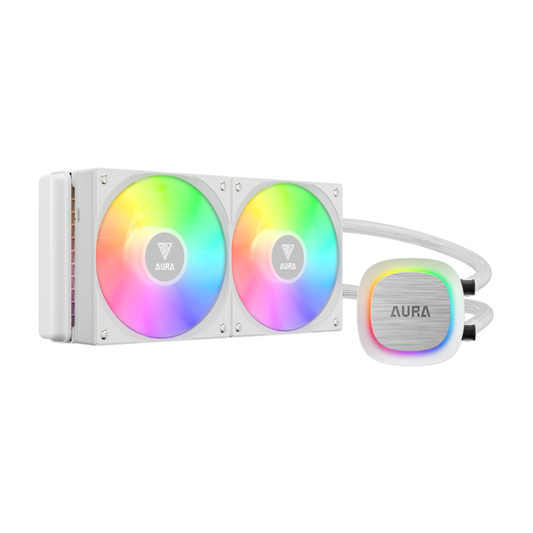 GAMDIAS RAFF.LIQUIDO AURA GL240 V2 WHITE 2xFAN ARGB