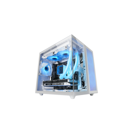 MARSGAMING CASE MC-NOVAM IN ALLUMINIO DUAL-CHAMBER TG 90º WHITE