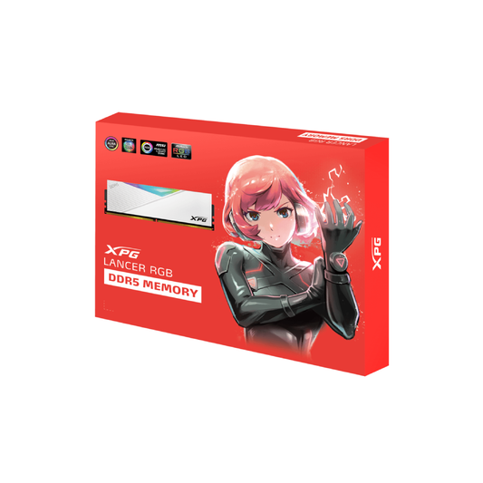 MEM DDR5 ADATA XPG LANCER RGB 32GB KIT (2x16GB) 6400MHz WHITE