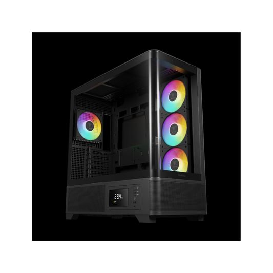 GAMDIAS CASE MID TOWER ATLAS P2 CG 2xTG 4x120mm ARGB+HUB DISPLAY