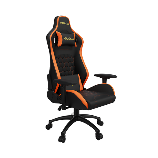 GAMDIAS SEDIA GAMING ZELUS M2 L BO NERA/ARANCIO VINYLPELLE MULTI-REGOLAZION