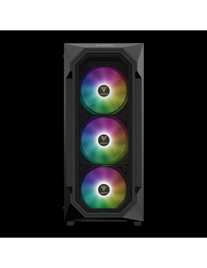 GAMDIAS CASE MID TOWER AURA GC1 ELITE NERO 4*120mm ARGB FAN TG MESH