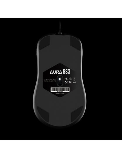 GAMDIAS MOUSE GAMING AURA GS3 LUCI MULTIC 6*KEYS 3600DPI ERGONOMIC