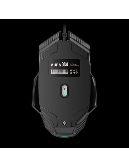 GAMDIAS MOUSE GAMING AURA GS4 LUCI MULTIC 6*KEYS 3600DPI ERGONOMIC