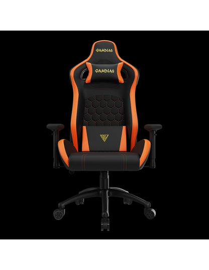 GAMDIAS SEDIA GAMING ZELUS M2 L BO NERA/ARANCIO VINYLPELLE MULTI-REGOLAZION