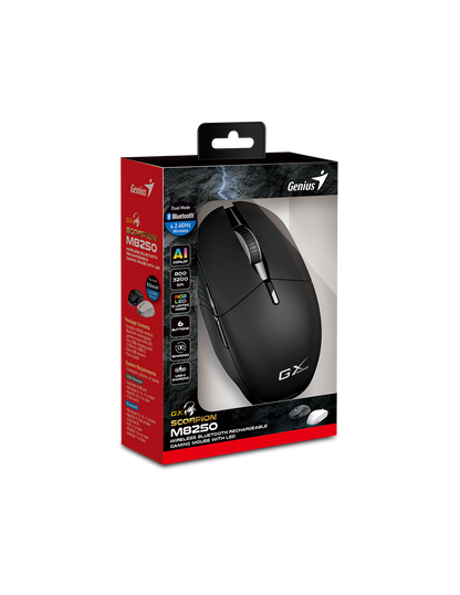 GENIUS MOUSE GAMING USB SCORPION M8250 BLK BT & 2.4GHz 8*RGB 800-3200DPI AI
