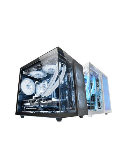 MARSGAMING CASE MC-NOVAM IN ALLUMINIO DUAL-CHAMBER TG 90º WHITE